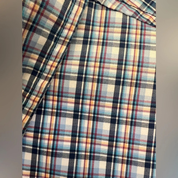 Desert Dunes Compass Shirt Mens Blue Plaid Short Sleeve Button Up Size XL Q1 - Picture 3 of 13